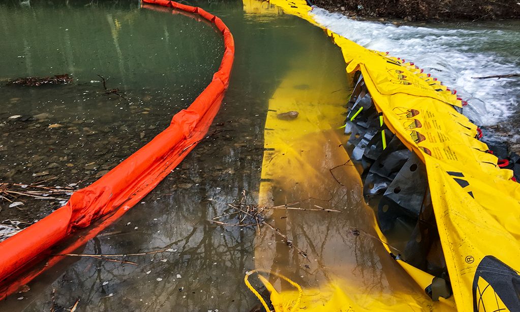 cleaning up spills in streams