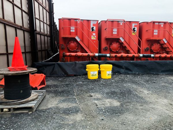 Spilltration BuckKit 20 gallon overpack for oil spills outdoors
