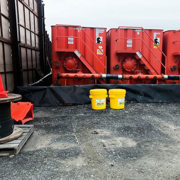 Spilltration BuckKit 20 gallon overpack for oil spills outdoors