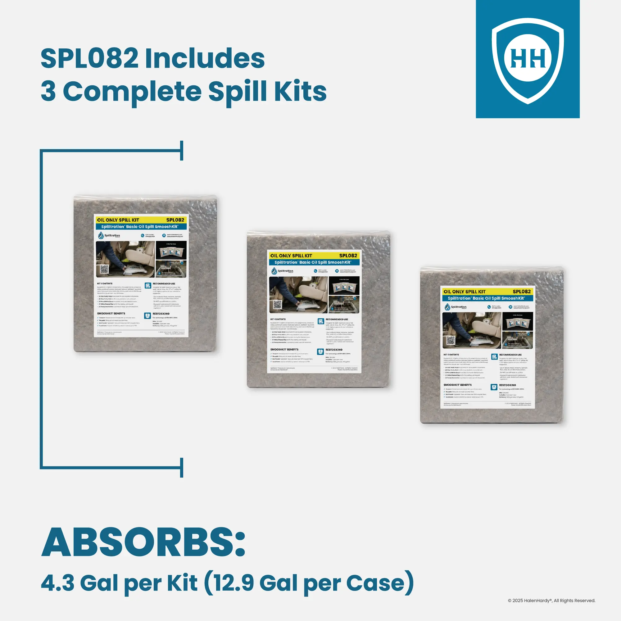 spl082 basic spill includes 3 complete kits per case