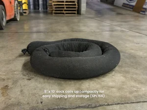 5" x 10' sock coils up compactly for easy shipping and storage (SPL166)