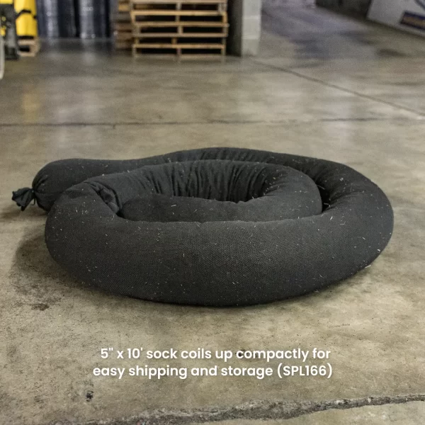 5" x 10' sock coils up compactly for easy shipping and storage (SPL166)