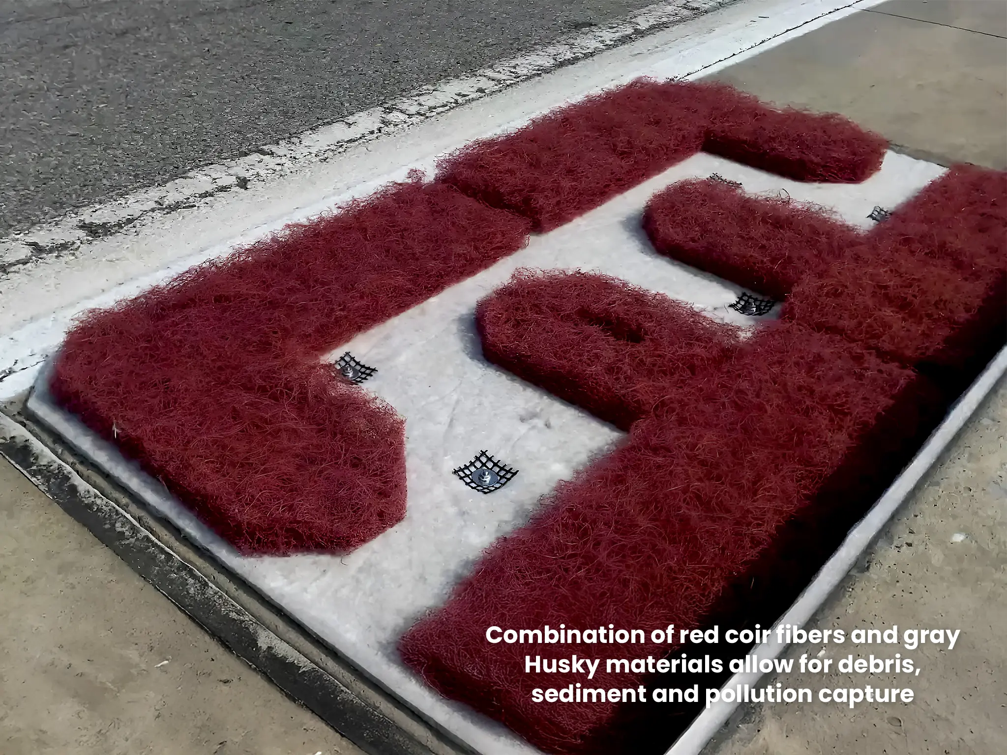 Grizzly Storm Drain Filter Mat captures sediment, debris, pollution