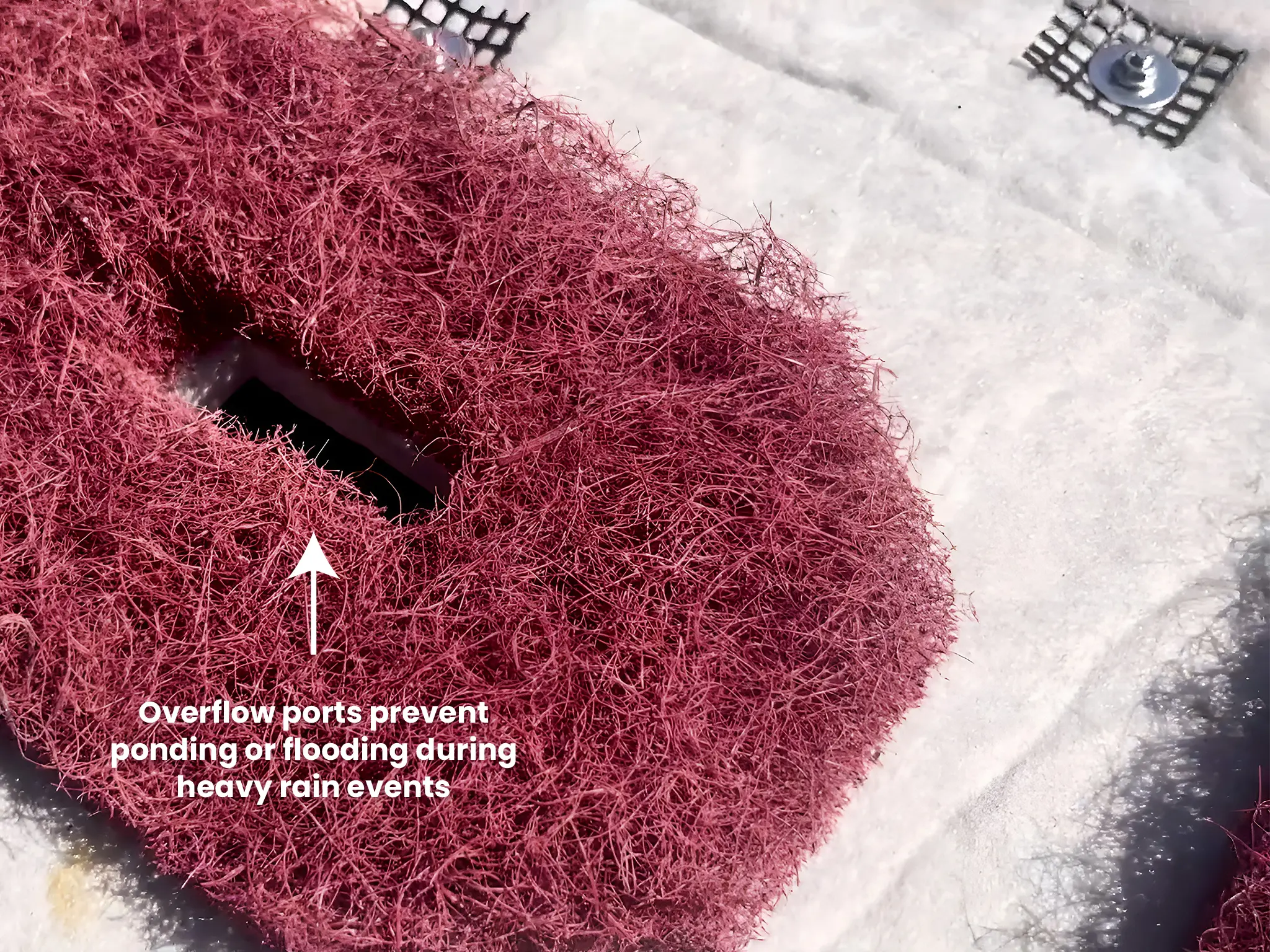 Grizzly Storm Drain Filter Mat Overflow Ports for High Flow Rates