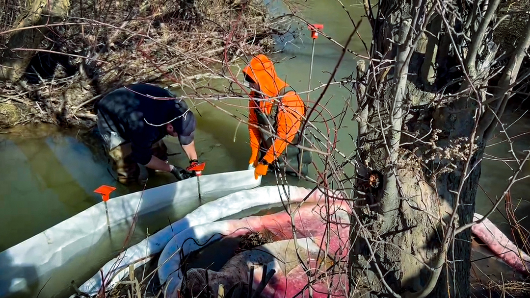 cleaning spills in rivers