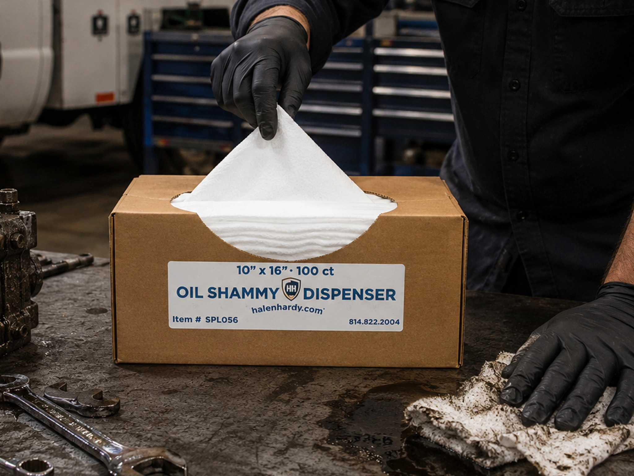 Spilltration® Oil Shammy Towel in Dispenser Box: SPL056