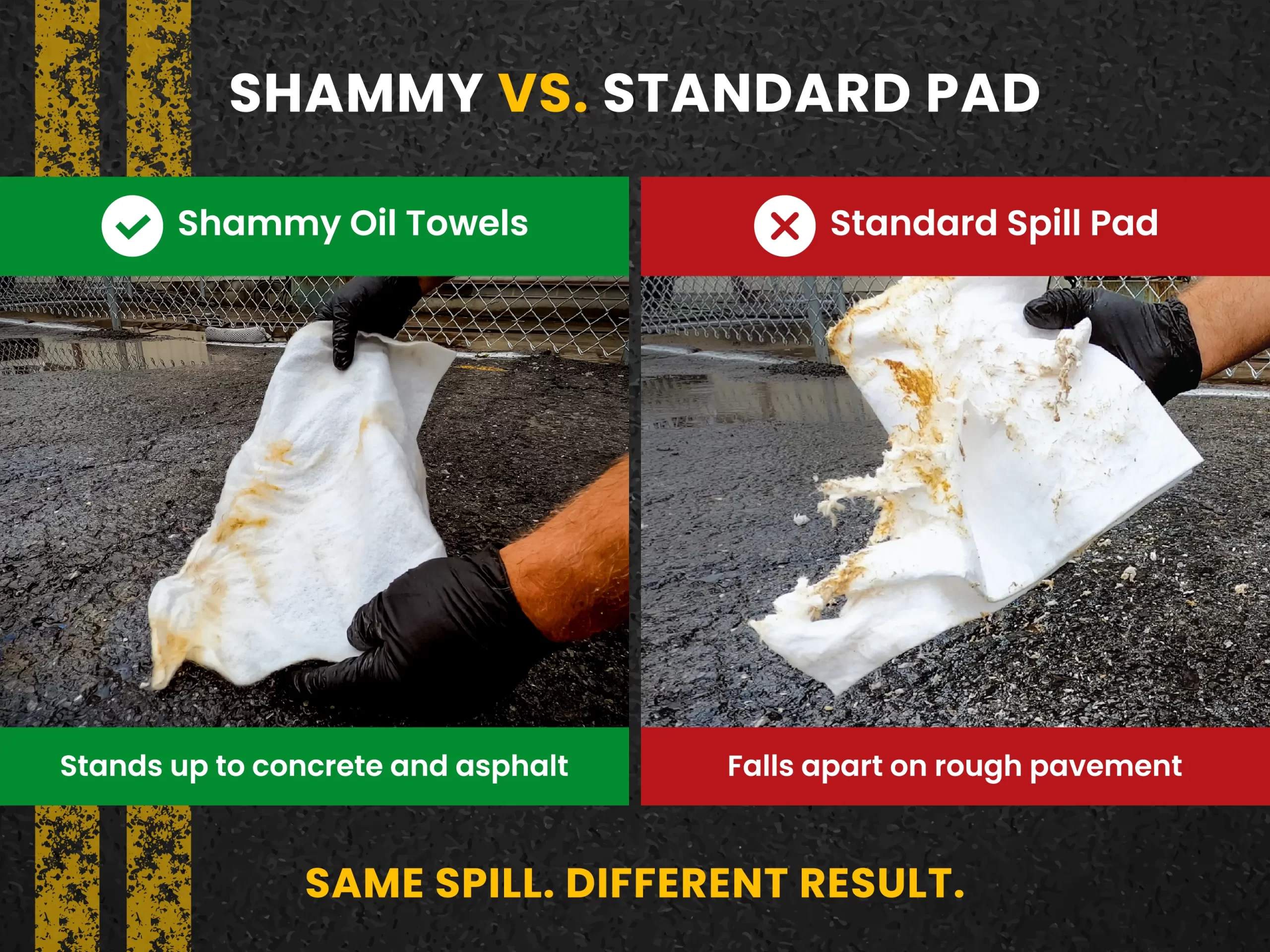 Shammy vs standard spill pad