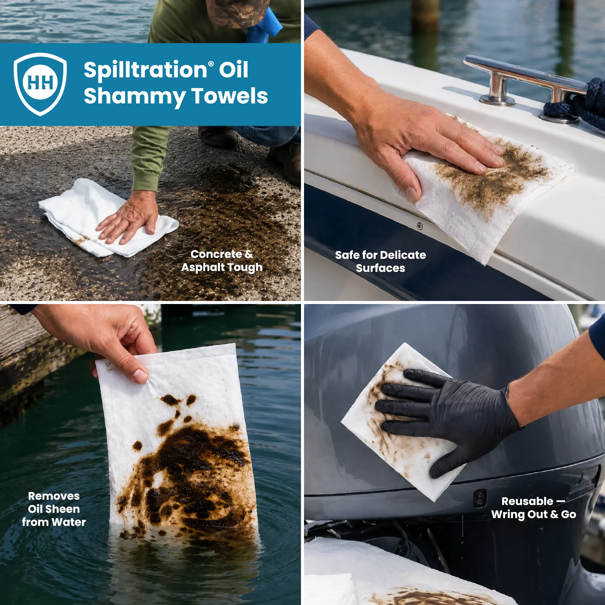versatile spill cleanup spilltration oil shammy towels