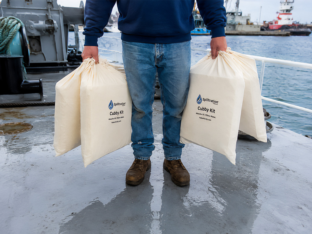 Spilltration® Marine Oil Spill Cubby Kit for marinas and marine terminals
